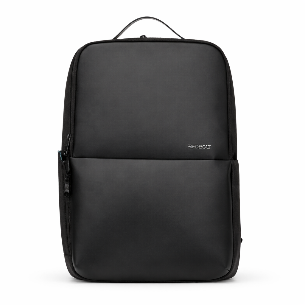 Packed interior of Redbolt Nebula backpack with laptop sleeve and accessory organization | black