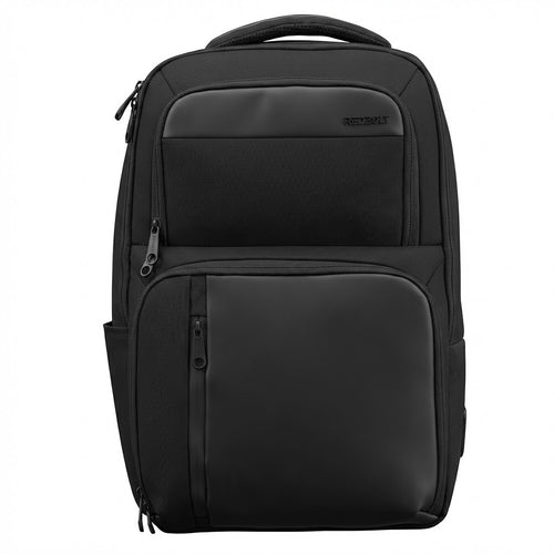 Packed interior of Redbolt Omega backpack with laptop sleeve and accessory organization | black